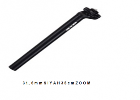 Bisiklet Sele Borusu Kızaklı Siyah 30Cm Zoom 31.6Mm